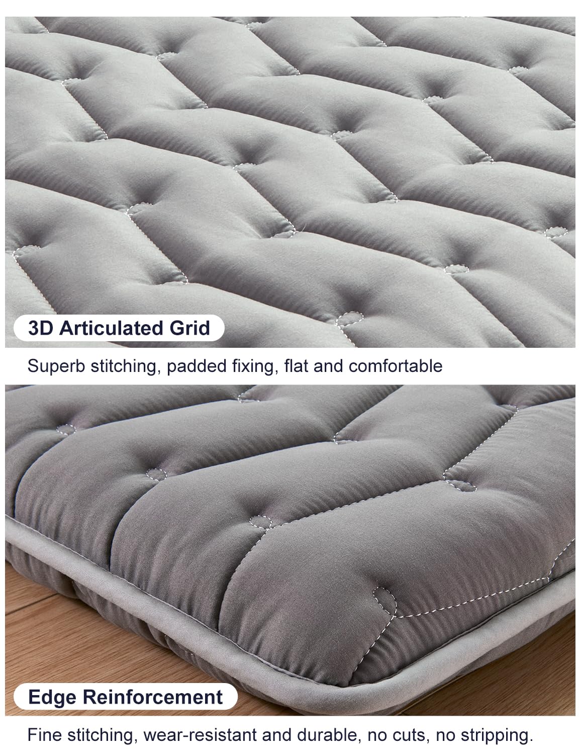 Vibe bear Premium Foam Japanese Futon Floor Mattress Twin Size 39"x 80",100% High Density Foam Comfortable Floor Mattress,3.5" Thicken Foldable Sleeping Pad,Dormitory Tatami Mat(Gray) Vibe bear