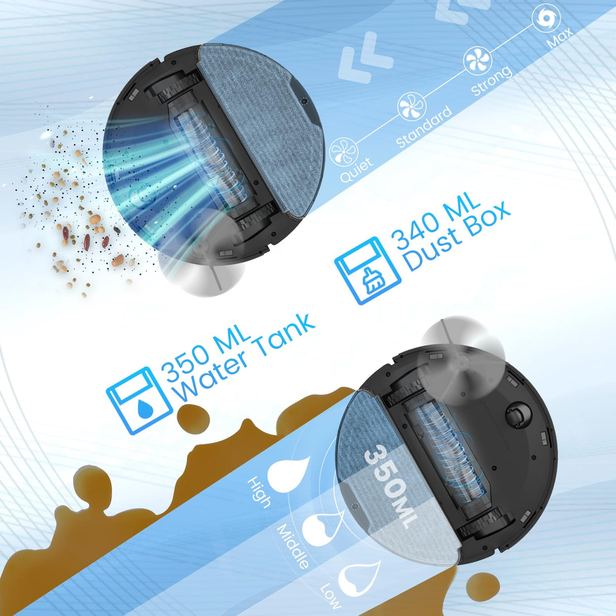 Robot Vacuum and Mop Combo, Self-Emptying, 60-Day Capacity, Schedule, 180mins Runtime, Home Mapping, Wi-Fi/App/Alexa/Remote, Robotic Vacuum Cleaner for Pet, Hard Floors, Carpet FIXR