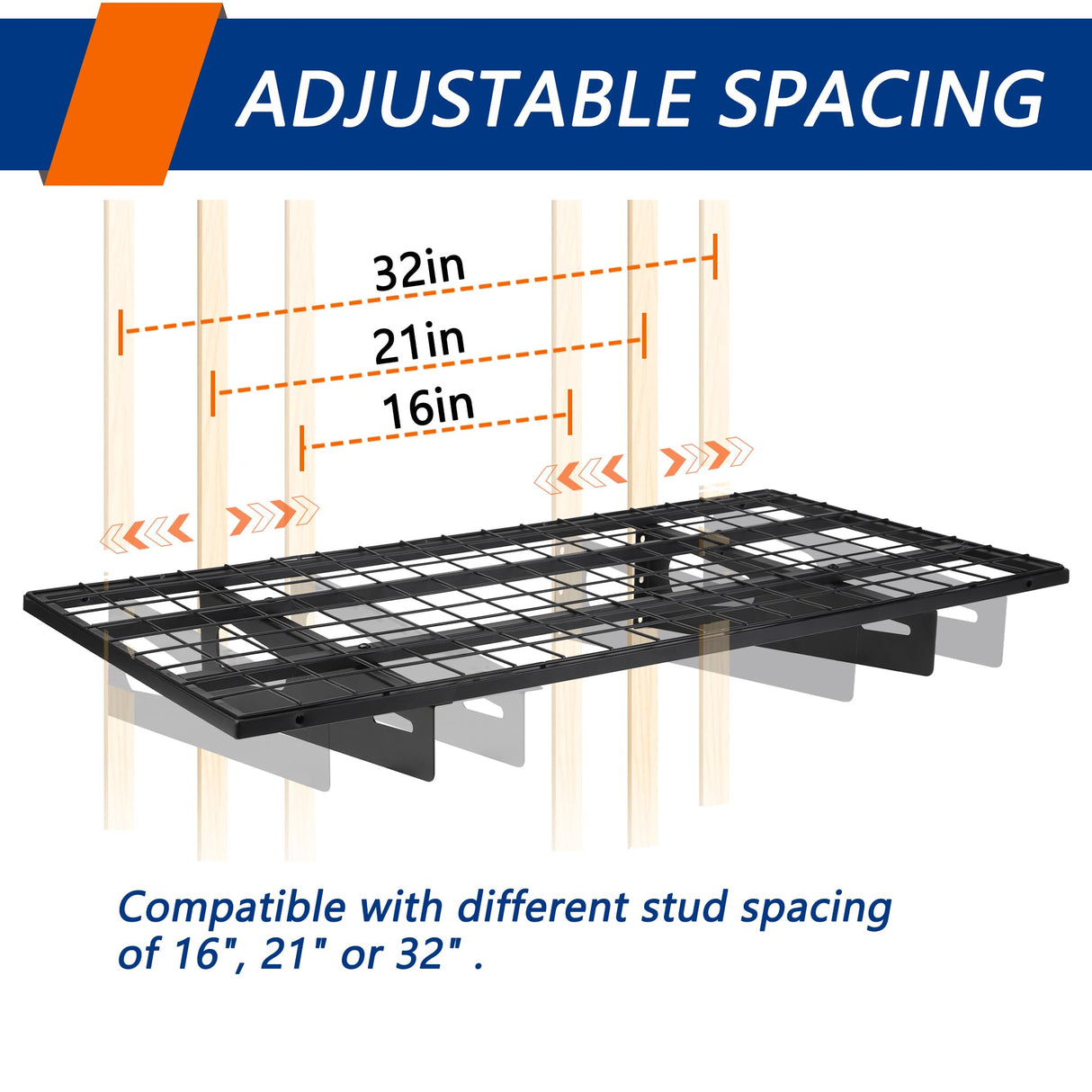 4-Pack 1.5x3FT Garage Shelving 17.7-inch-by-35.8-inch Wall Shelf Garage Storage Rack Wall Mounted Floating Shelves,Black Soywey