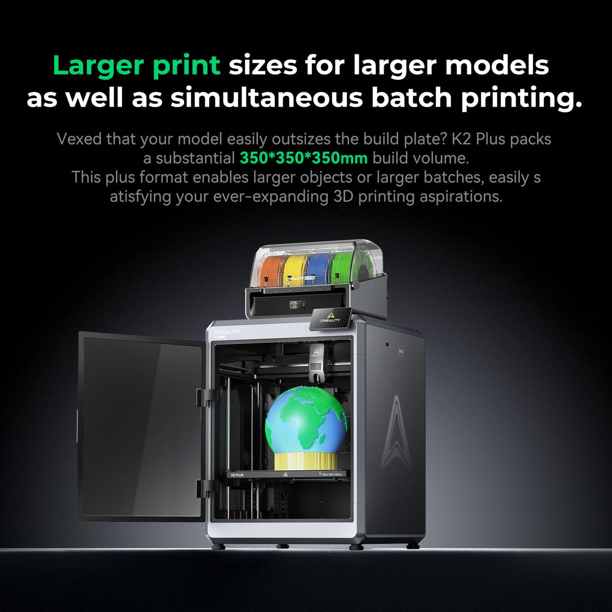 Creality Official K2 Plus Combo 3D Printer, Multi Color Printing with CFS 600mm/s High-Speed Full Auto-Leveling Dual Al Camera Next-Gen Direct Drive Extruder Laiger Build Volume 13.78x13.78x13.78 inch Creality