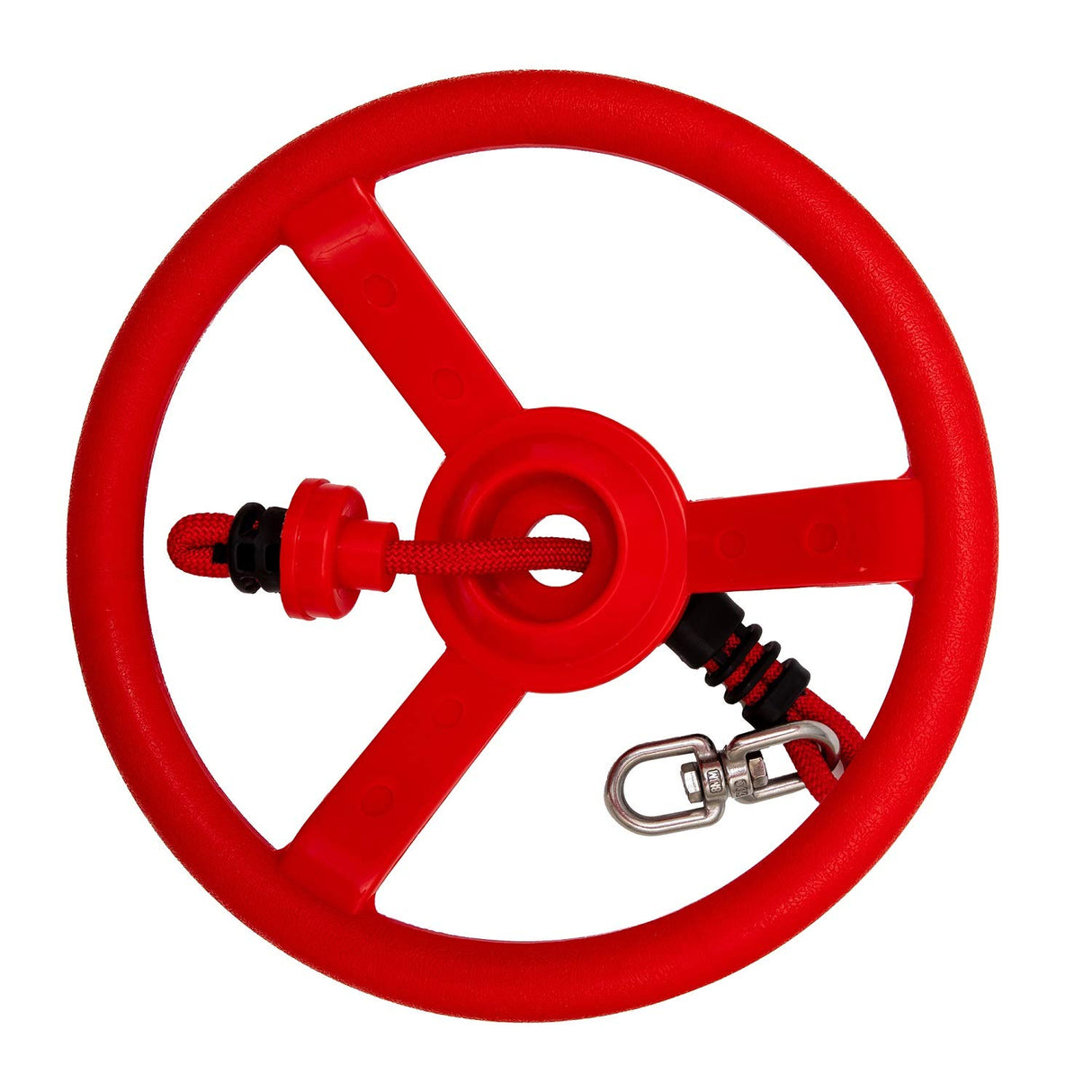 Ninja Kids Hanging Obstacle Course with Swivel Slackline Spinner Wheel Red coreus