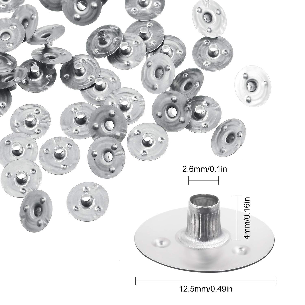 600 Pieces 12.5 mm Candle Wick Tabs Metal Candle Wick Sustainer Tabs Candle Wick Base for Candle Making DIY BBTO
