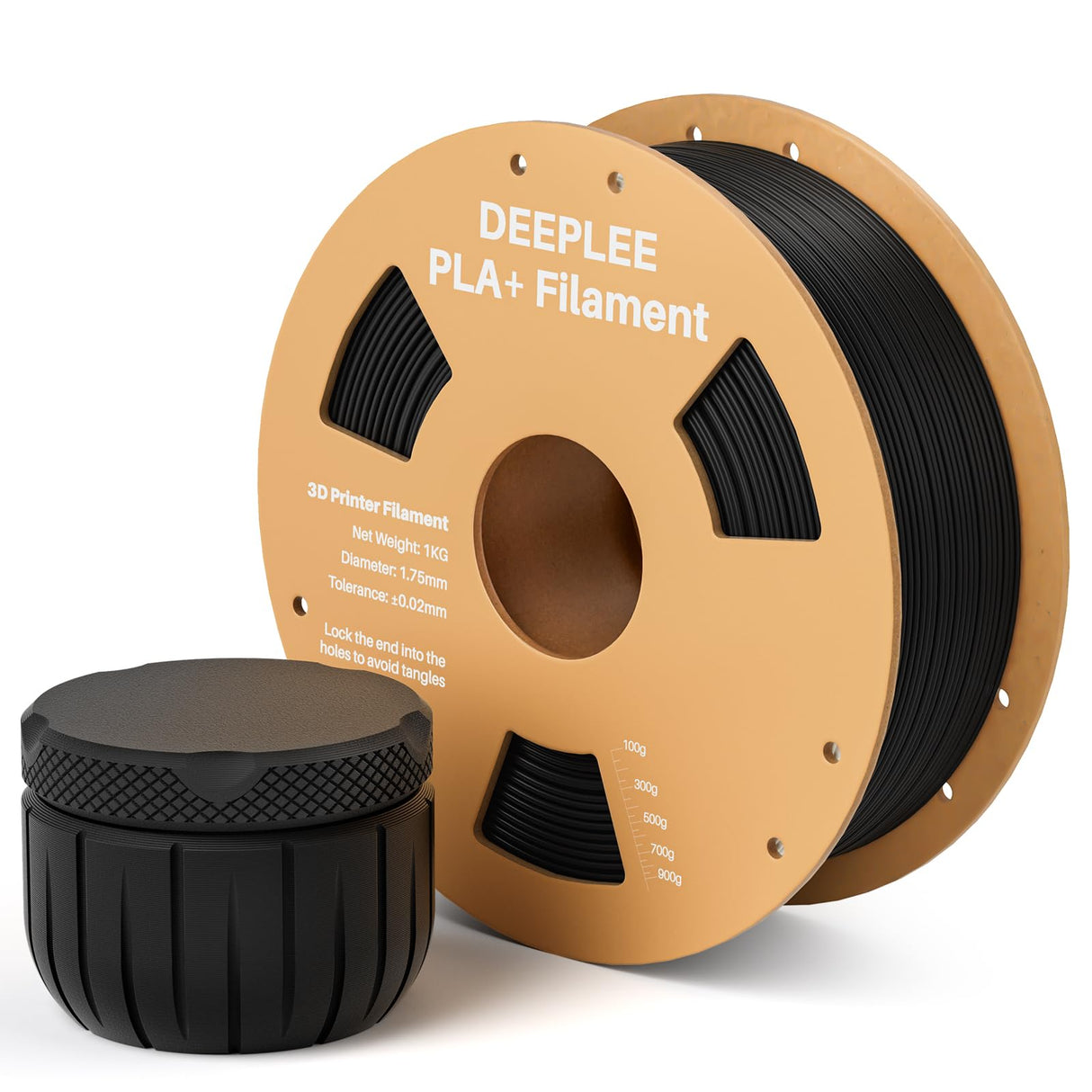 DEEPLEE PLA+ 1.75mm 3D Printer Filament, PLA Plus with Dimensional Accuracy +/- 0.02mm, Higher Strength and Toughness, Neatly Wound, No Clogging, Fits for Most FDM 3D Printers, 1KG Black Deeplee