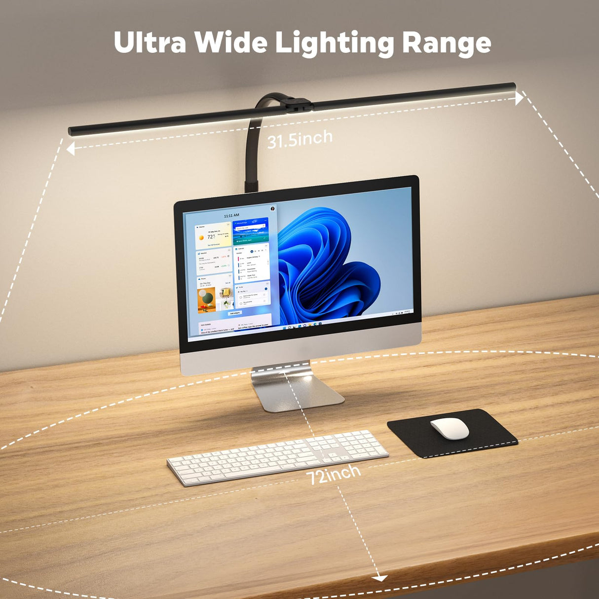 APMIEK LED Desk Lamp for Home Office, Remote Control Computer Desk Light Bright Table Lamp for Study Dimmable Desk Lighting with Clamp Adjustable Gooseneck, Double Head, 24W, Black APMIEK