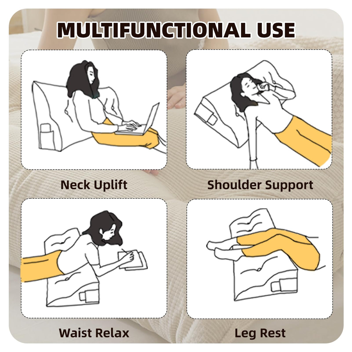 UUluhao Triangular Wedge Pillow Headboard Blush Pink Bed Rest Reading Pillow Twin Wedge Pillow for Headboard Daybeds and Bunk Beds,39 * 7.87 * 19.68in UUluhao