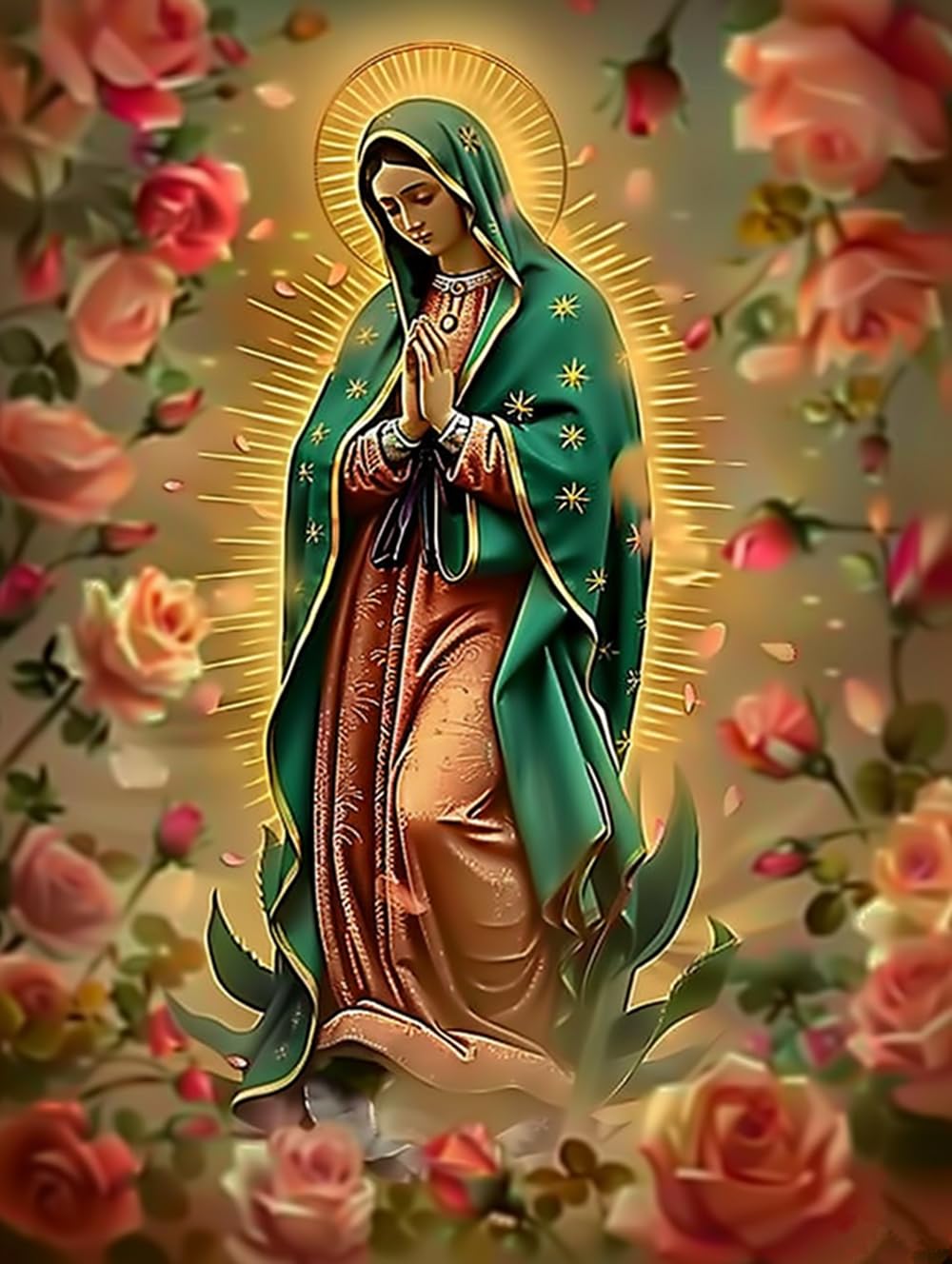 LXTONG Virgin Mary Diamond Painting Set for Adults, Virgin Mary Pray Diamond Painting by Numbers, Crystal Rhinestone Diamond Embroidery Paintings Arts and Crafts Wall Decor (12 X 16 Inches) LXTONG