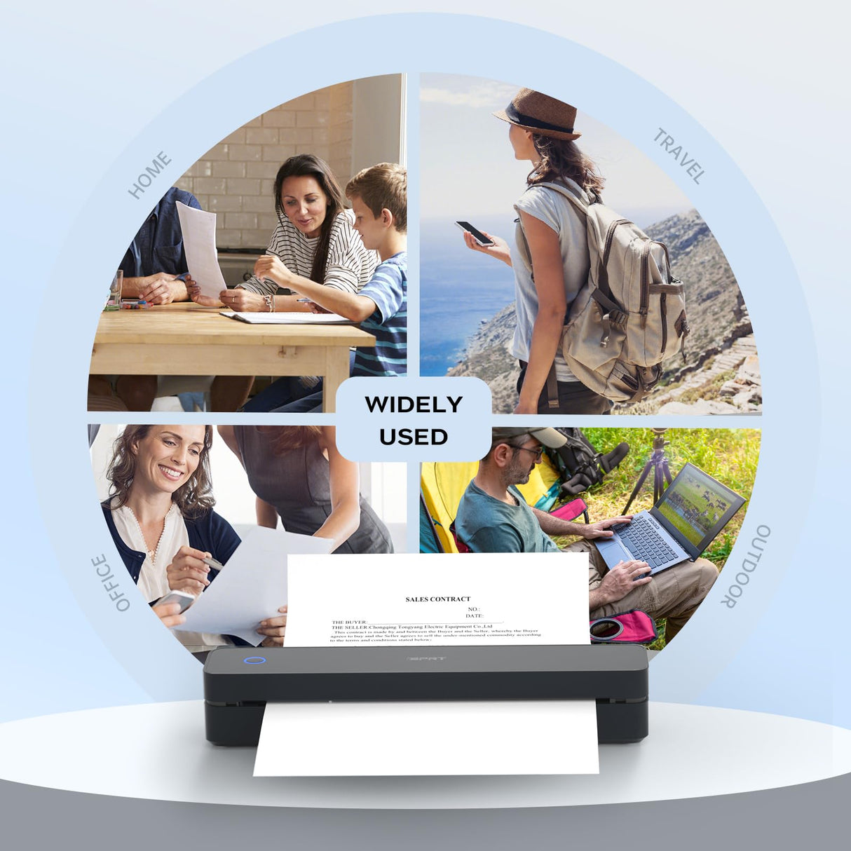 iDPRT Portable-Printer Wireless for Travel, 300DPI Inkless-Thermal-Small-Printer for Home Use, Office, Vehicles, Mobile Bluetooth Printer Supports 8.5" x 11" US Letter&A4&A5 Size, for Smartphone & PC iDPRT