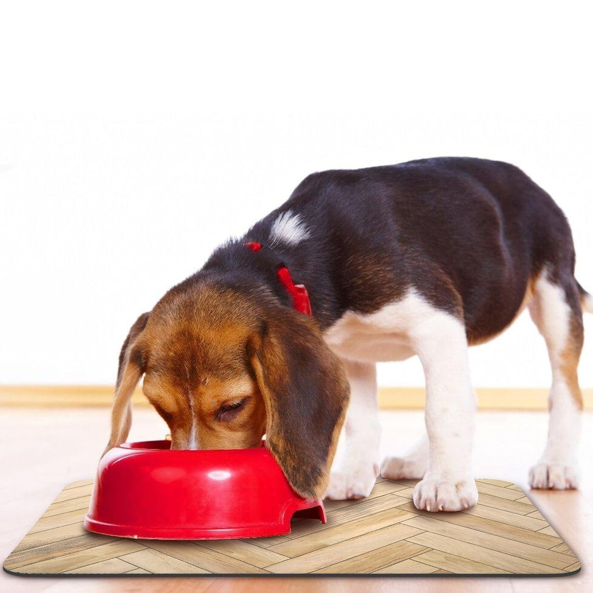 Dog Food Mats for Floors Waterproof, Dog Cat Water Bowl Mats Pet Feeding Absorbent Mat Dog Cat Pet Placemats for Food and Water Wood 12 * 20 inch Zoeeya