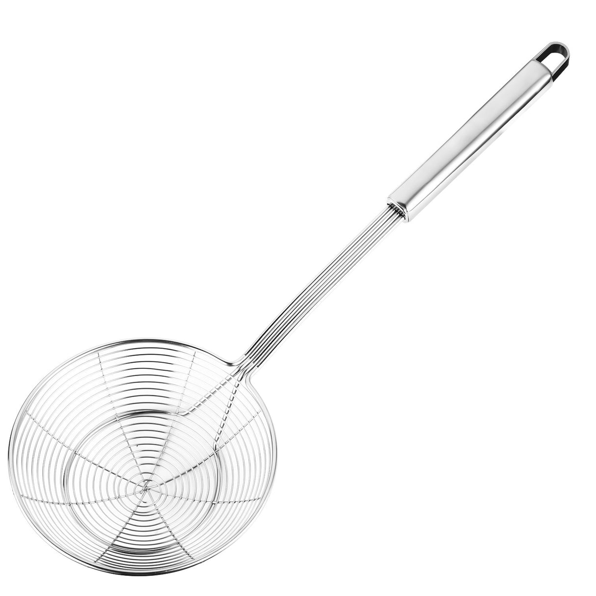 Hiware Solid Stainless Steel Spider Strainer Skimmer Ladle for Cooking and Frying, Kitchen Utensils Wire Strainer Pasta Strainer Spoon, 5.4 Inch HIWARE