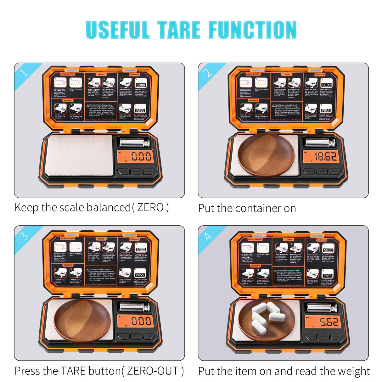 Fuzion Digital Pocket Scale, 200g x 0.01g, 6 Units Conversion Mini Scale with LCD Display, Tare Function for Food, Jewelry, Medicine, Coffee (Battery Included) Fuzion