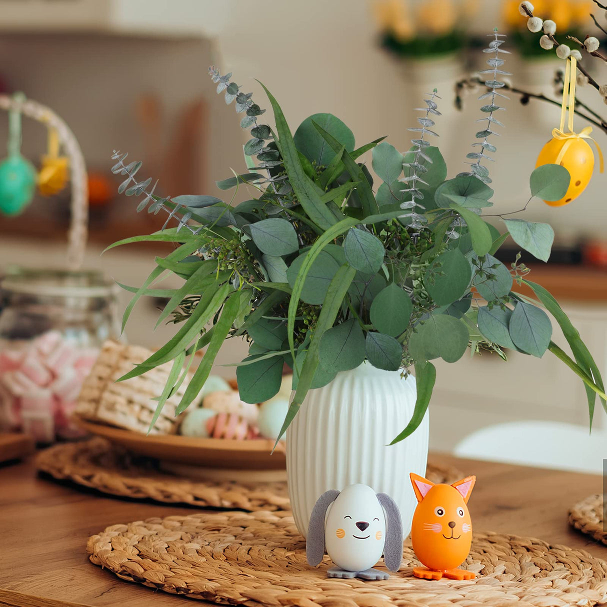 12 Pcs Mixed Real Dried Eucalyptus Leaves Stems - Preserved Eucalyptus Branches, Silver Dollar Eucalyptus, Seeded Eucalyptus Bouquets for Vase Floral Arrangements Wedding Greenery Decor Glicrili