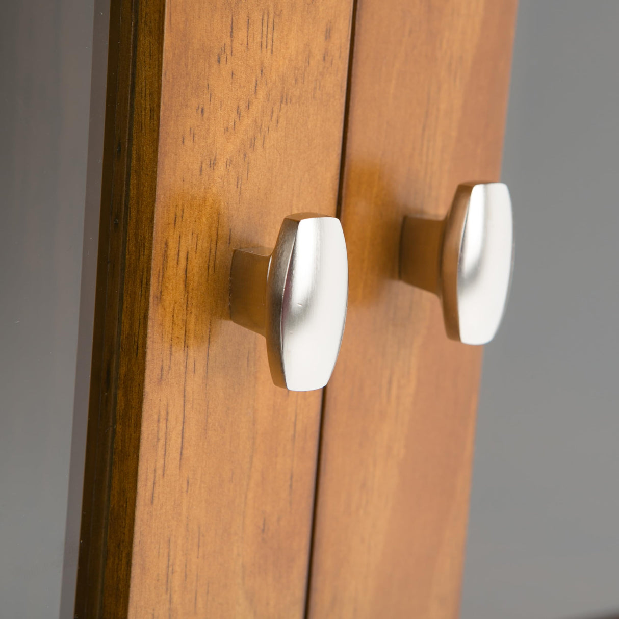 SIMPLIHOME Warm Shaker SOLID WOOD 32 inch Wide Rustic Low Storage Cabinet in Light Golden Brown, with 2 Adjustable Shelves, Tempered Glass Door SIMPLIHOME