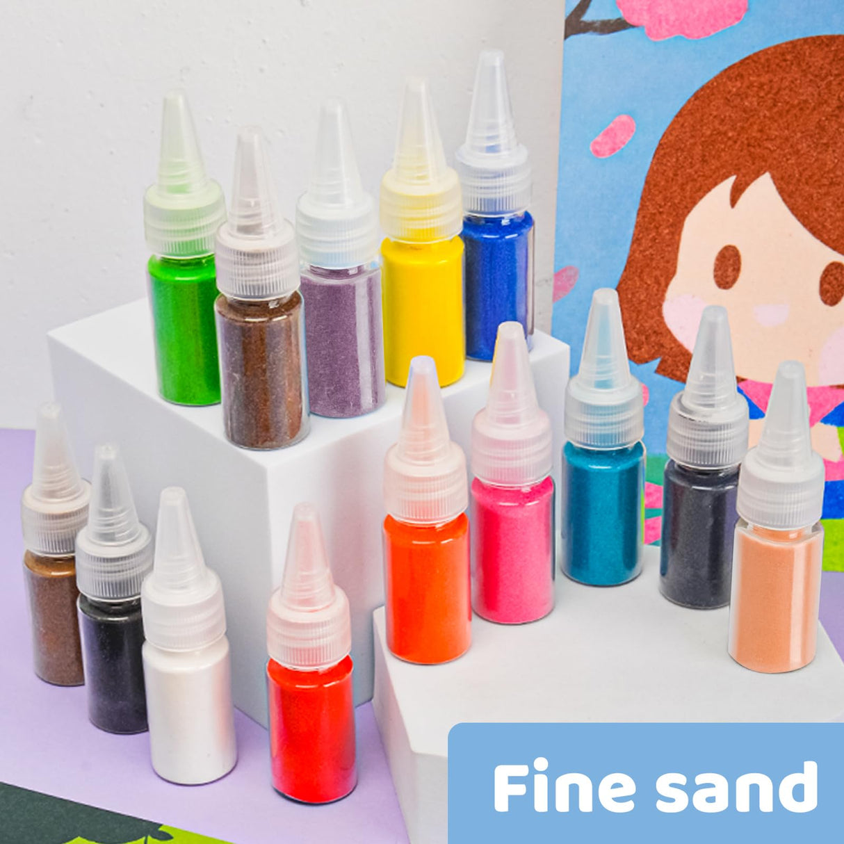 TNOONE Sand Art Kits for Kids,Crafts for Girls Ages 6-8,Princess DIY Creative Learning Toys,Ideal Gifts for Boys TNOONE
