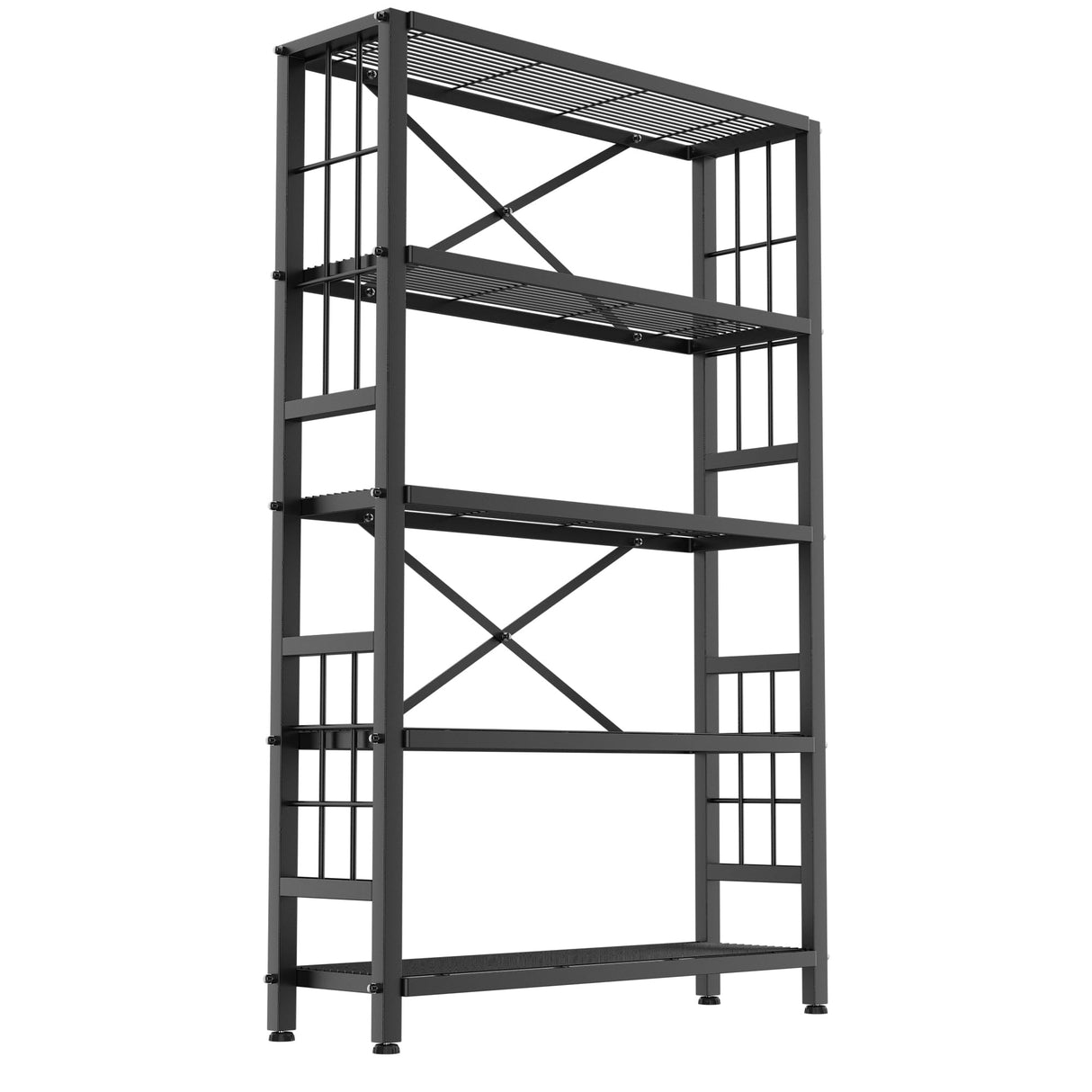 GIOTORENT 5-Wire Heavy-Duty Shelf, Standing Storage Shelves, Metal Shelving Unit Pantry Rack, 1500LB Load Capacity, for Garage Kitchen Organizer (Black) GIOTORENT