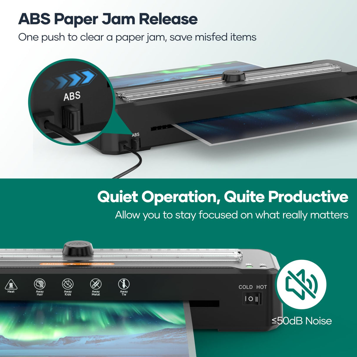 Assark Laminator Machine A3 with 50 Laminating Sheets, Laminator Thermal and Cold with Paper Trimmer Corner Rounder, High-Speed Jam-Free, Low-Noise 13-Inch Laminating Machine Assark