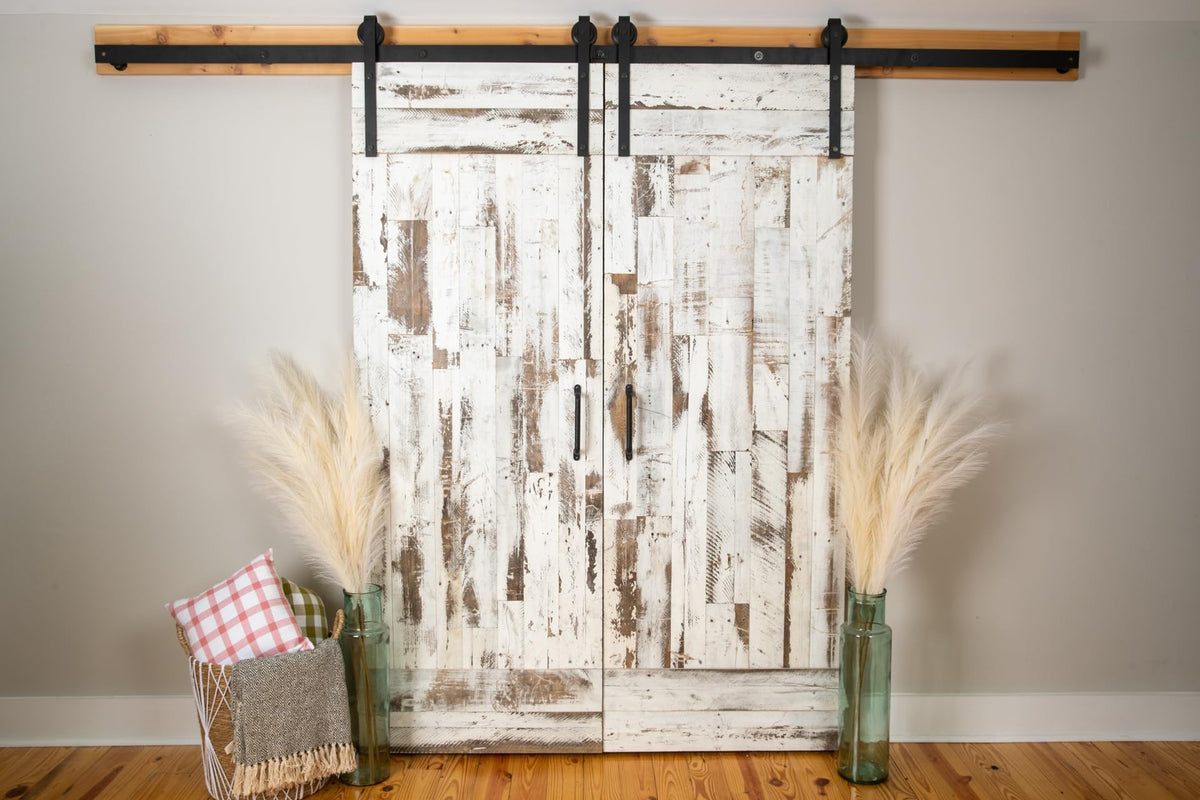 Vintage Harvest Whitewashed Reclaimed Barn Wood Wall Planks- Rustic Kiln Dried Wood Panels, Easy to Install, DIY Accent Wall for Your Home (10 Square ft.) VINTAGE HARVEST RECLAIMED LUMBER U.S.A.