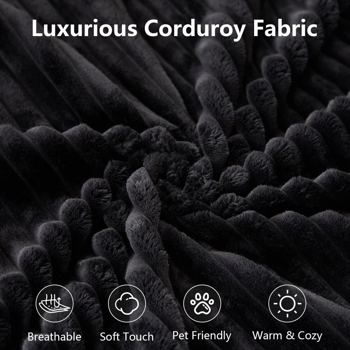 107" Modular Sectional Couches for Living Room, Comfy Boneless L Shaped Cloud Couch with Chaise Lounge, Modern Cozy Corduroy Deep Seat Floor Sofa, Memory Foam, No Assembly Required, Black Lakifun