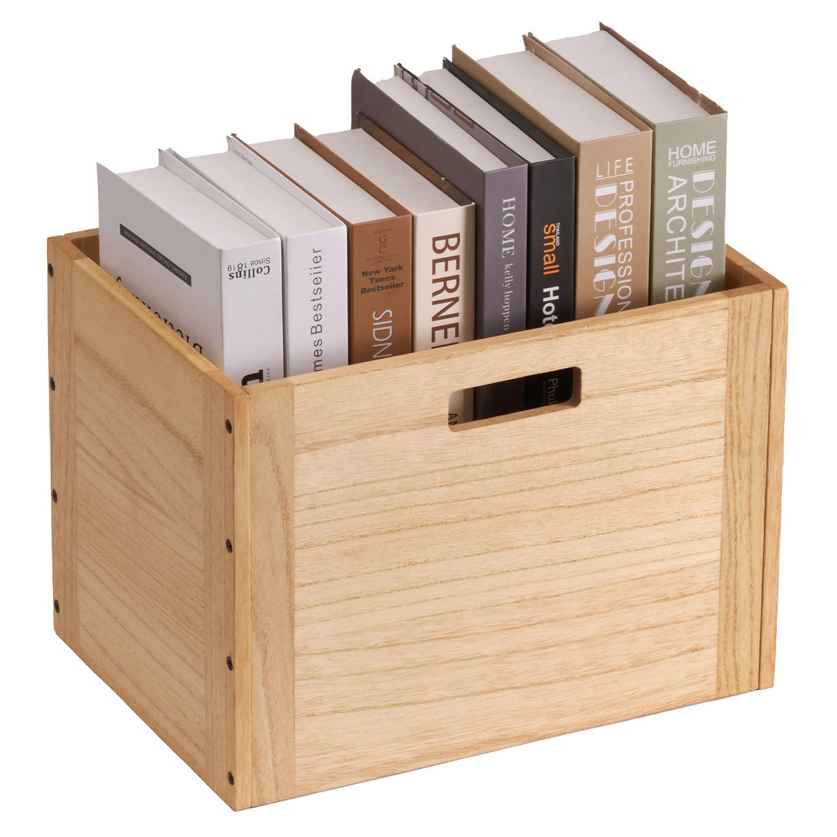 KIRIGEN Stackable Wood Storage Cube /Basket/ Bins Organizer for Home Books Clothes Toy Modular Open Cubby Storage System - Office Cubical Bookcase Closet Shelves C26-NA KIRIGEN