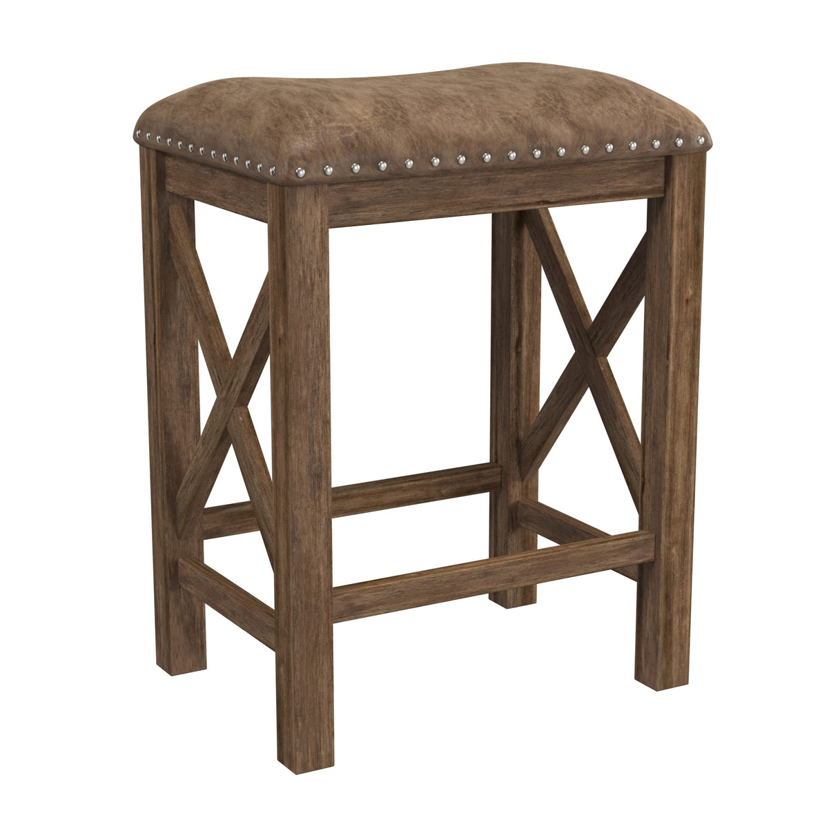 Hillsdale Furniture Willow Bend Stationary Backless Counter Height Stools, Set of 2, Antique Brown Walnut Hillsdale