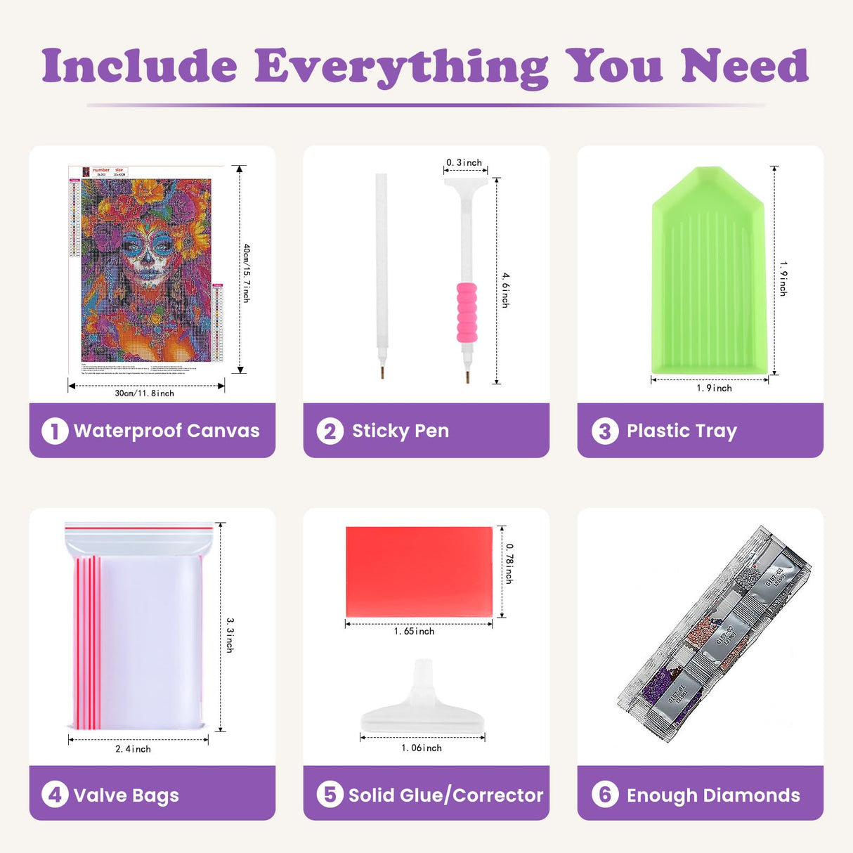 SENQAO 4 Pack Gothic Diamond Painting Kits for Adults, 5D Diamond Art Kits for Beginners, DIY Bear Horror Doll Round Full Diamond Gemstone Art Rhinestone Painting for Wall Decor 12X16 inch SENQAO