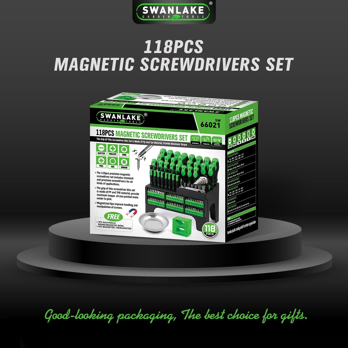 SWANLAKE 118PCS Magnetic Screwdrivers Set With Plastic Ranking,Tools For Men (118PCS) SWANLAKE GARDEN TOOLS