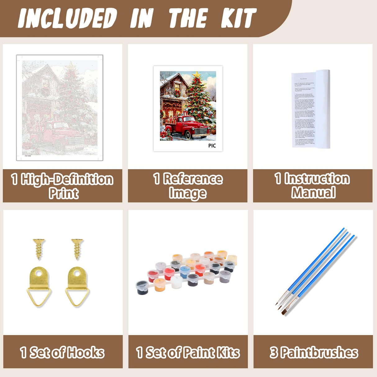 XTCIXAL Christmas Paint by Numbers Kit for Adults, Truck Paint by Number for Adults, Beginners Acrylic Canvas Painting Kits for Home Wall Decor 16x20 Inch XTCIXAL