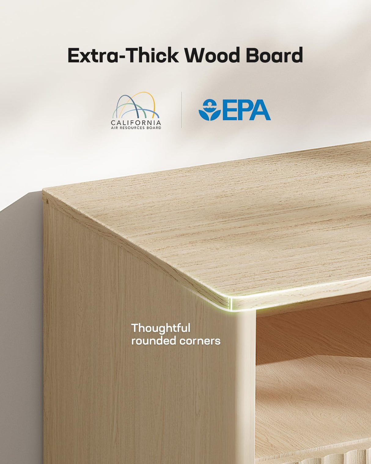 Marsail 59″ Wide TV Stand for TVs Up to 65″, Modern Entertainment Center with Fluted Panels, 3 Easy-Sliding Drawers, Open Shelves & Cable Hole, 3-Tier TV Stands for Living Room & Bedroom, Natural Oak Marsail