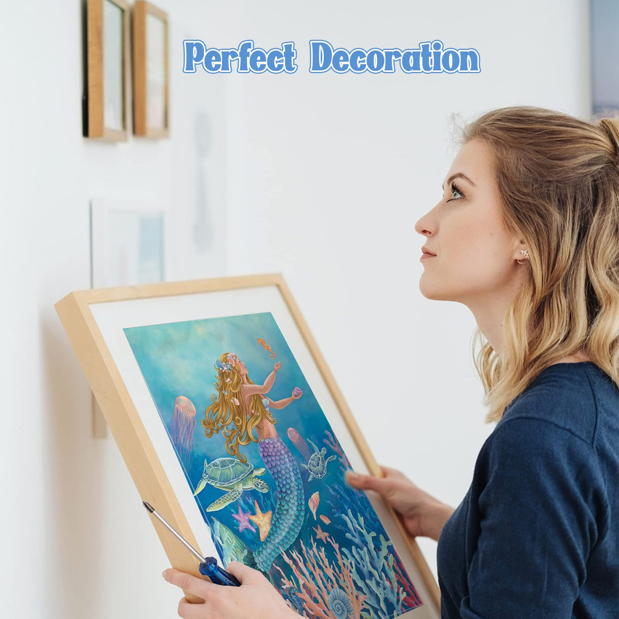 NAIMOER Mermai Diamond Art Kits for Adults, DIY Full Drill 5D Diamond Painting Nautical Fish Diamond Art Kits (12" x 16") for Home Wall Decor (Diamond Art Mermaid) NAIMOER