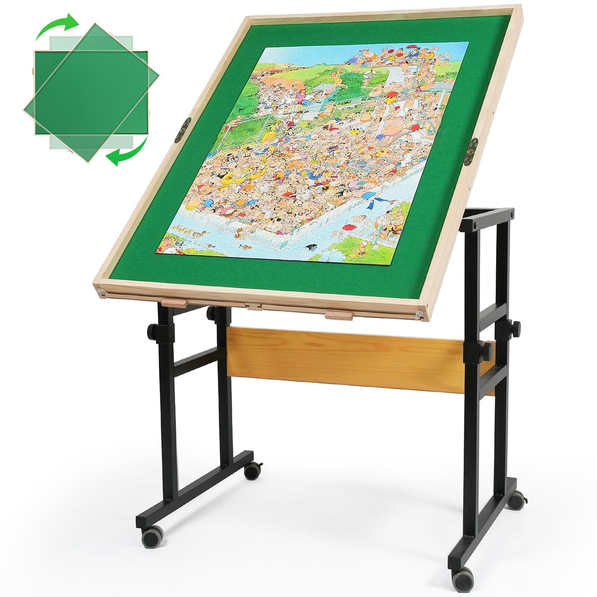 ALL4JIG 2000 Pieces Puzzle Board for Adults Gifts, Wooden Jigsaw Puzzle Table with 4 Drawers, 360°Rotating Panel & Locking Knob, Vertical Usage Option ALL4JIG