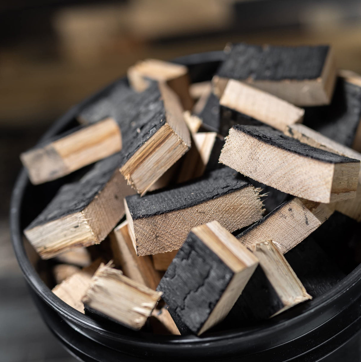 Midwest Barrel Company Bourbon Barrel BBQ Smoking Wood Chunks for Smoker (Bucket) 1-4 Inch Large Wood Chunks for Smoking Meat - BBQ Accessories for Grills and Smokers MIDWEST BARREL CO. EST. 2015