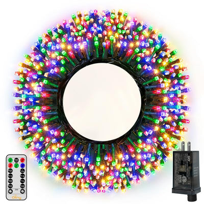 Ollny Christmas Lights, 500LED 164FT Long Christmas Tree Lights with 8 Modes Remote Timer IP44 Waterproof, Outdoor Christmas Lights for Tree House Yard Outside Xmas Decorations Multicolor