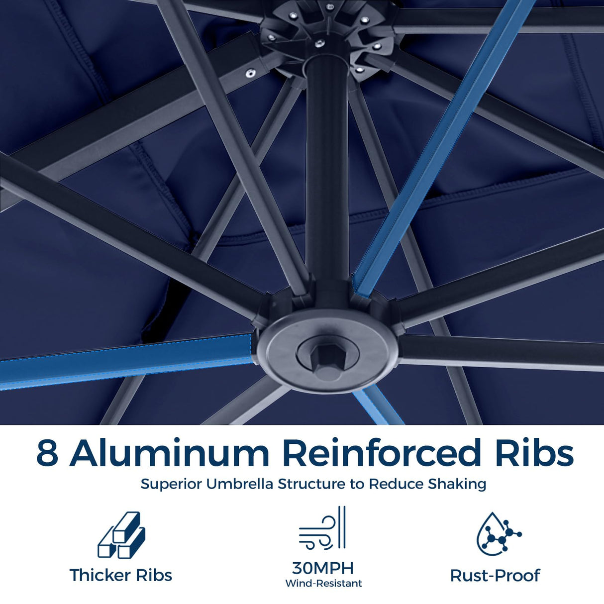 HOMSHADE 10FT Cantilever Patio Umbrellas, 360-Degree Rotation Large Aluminum Outdoor Umbrella, 5-Year Fade Resistance Offset Hanging for Patio Outdoor Pool Deck Garden(Navy) HOMSHADE