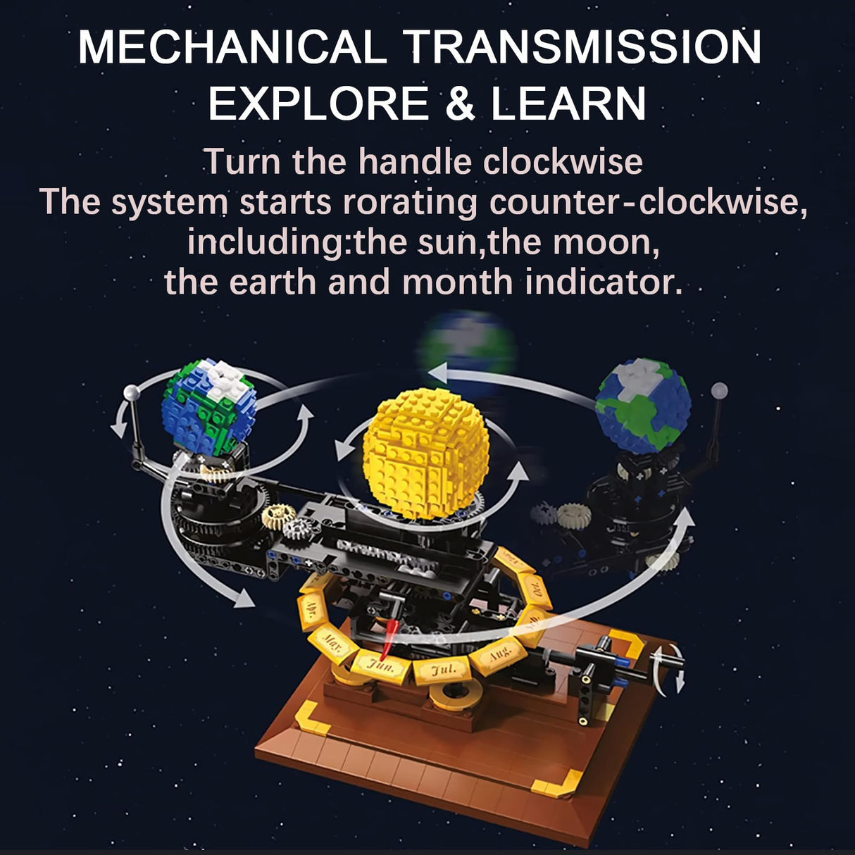 LEAPHZOT Solar System Earth Moon Sun Model,Astronomical Science Educational Building Blocks Sets,Kid's Brain-Inspired Space Toys for 8+ Kids Christmas Birthday Gifts(865 Pieces) LEAPHZOT