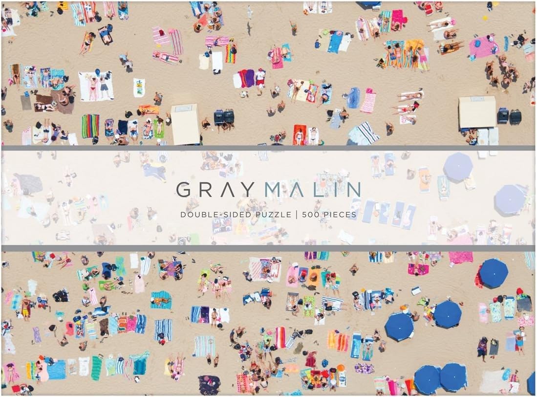 Galison Gray Malin 2-Sided Jigsaw Puzzle, The Beach, 500 Pieces - 24” x 18”, Double-Sided Puzzle with Vibrant Artwork, Perfect for Family Fun, Multicolor (0735357242) Galison