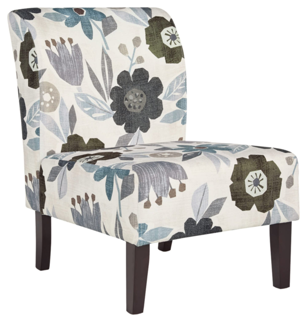 Signature Design by Ashley Triptis Floral Armless Accent Chair, White, Blue & Gray Signature Design by Ashley