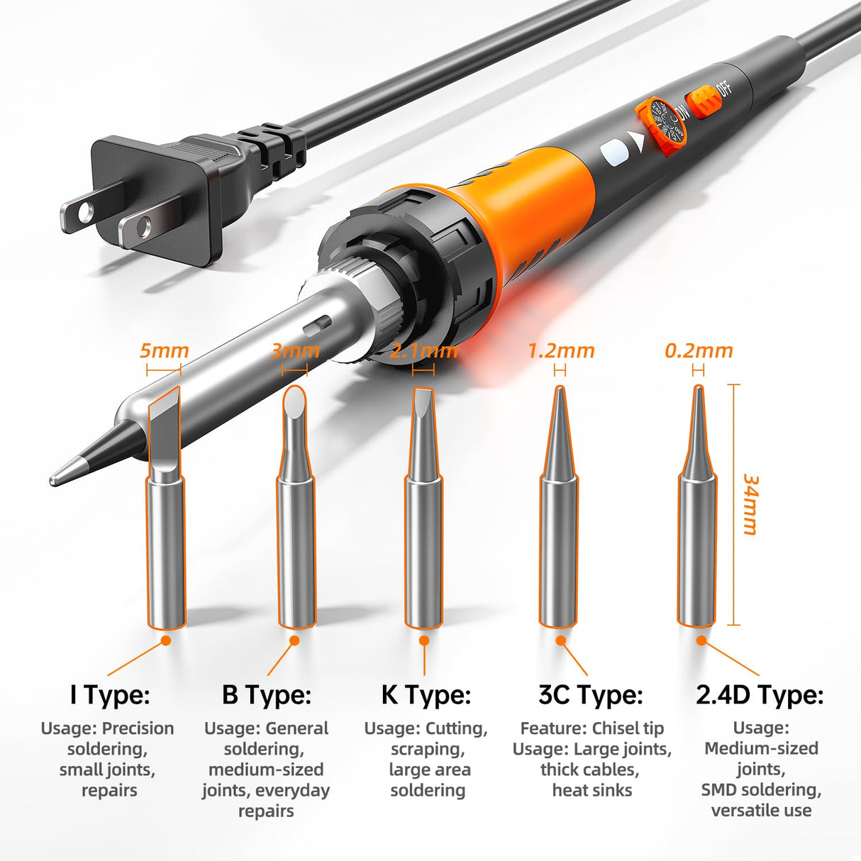 Soldering Iron Premium Kit, 60W Soldering Gun with Ceramic Heater, 12-in-1 Soldering Tool, Adjustable Temperature 200 to 450°C, Includes Soldering Iron Tip, Solder Wire, Pump and Paste MEAKEST