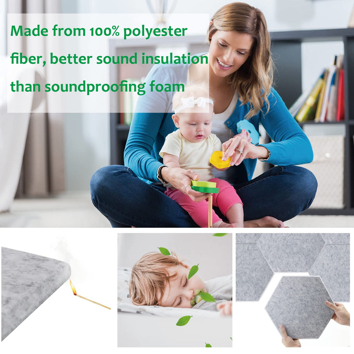 SK Studio 12 Pack Hexagon Acoustic Panels, 12" X 10" X 0.4" Self-adhesive Sound Proof Foam Panels Fireproof Soundproof Panels Absorbing Noise for Music Studio & Offices, Pink SK Studio