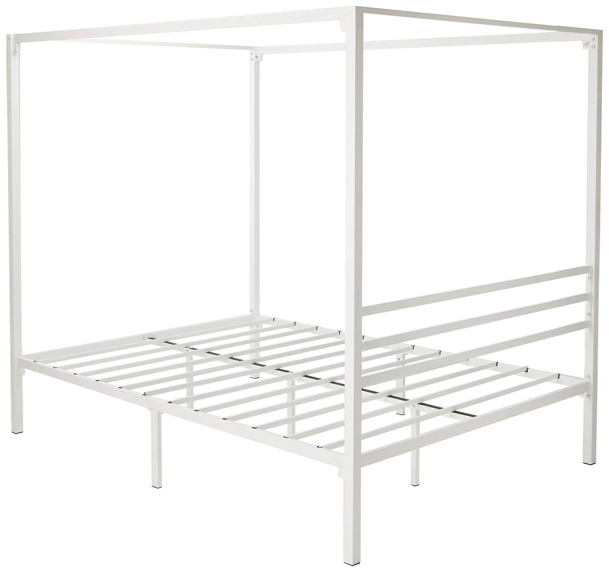 ZINUS Patricia White Metal Canopy Platform Bed Frame, Mattress Foundation with Steel Slat Support, No Box Spring Needed, Easy Assembly, Queen Zinus