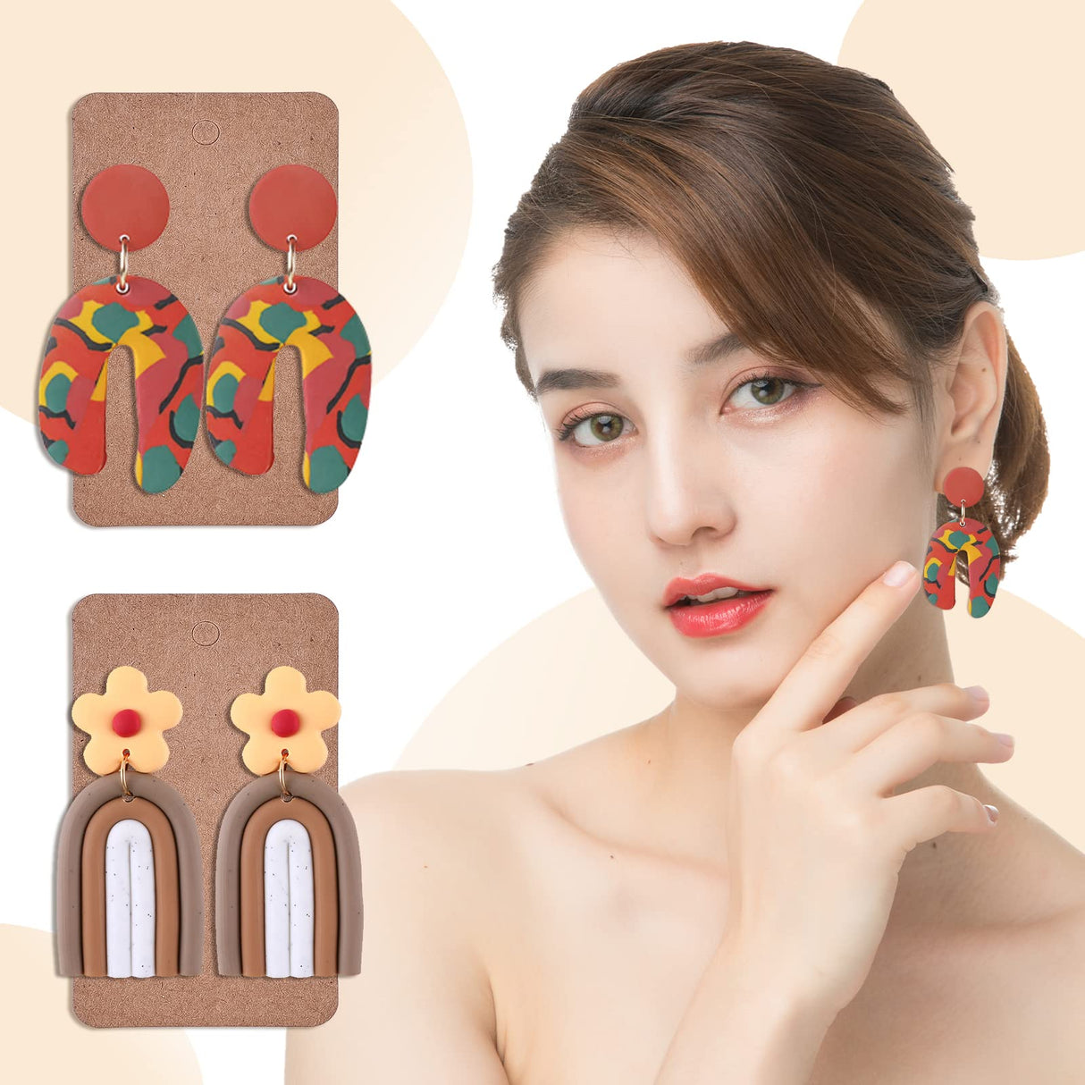 Yofuly Polymer Clay Press Machine, Polymer Clay Cutters Set for Jewelry Making, with Polymer Clay Roller Machine, Polymer Clay Extruder, 40 Circle Shape Cutters and 120 Earrings Accessories Yofuly
