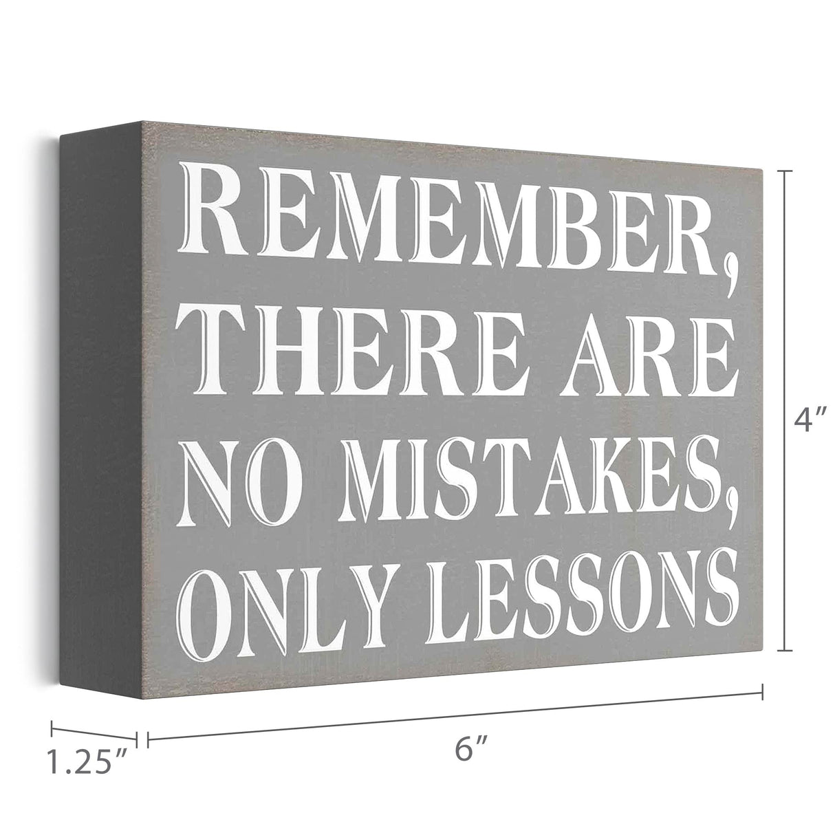 Barnyard Designs Wooden Box Sign Motivational Desk Decor, Inspirational Office Desk Decorations for Women Office Bathroom Shelf Décor (No Mistakes) Barnyard Designs