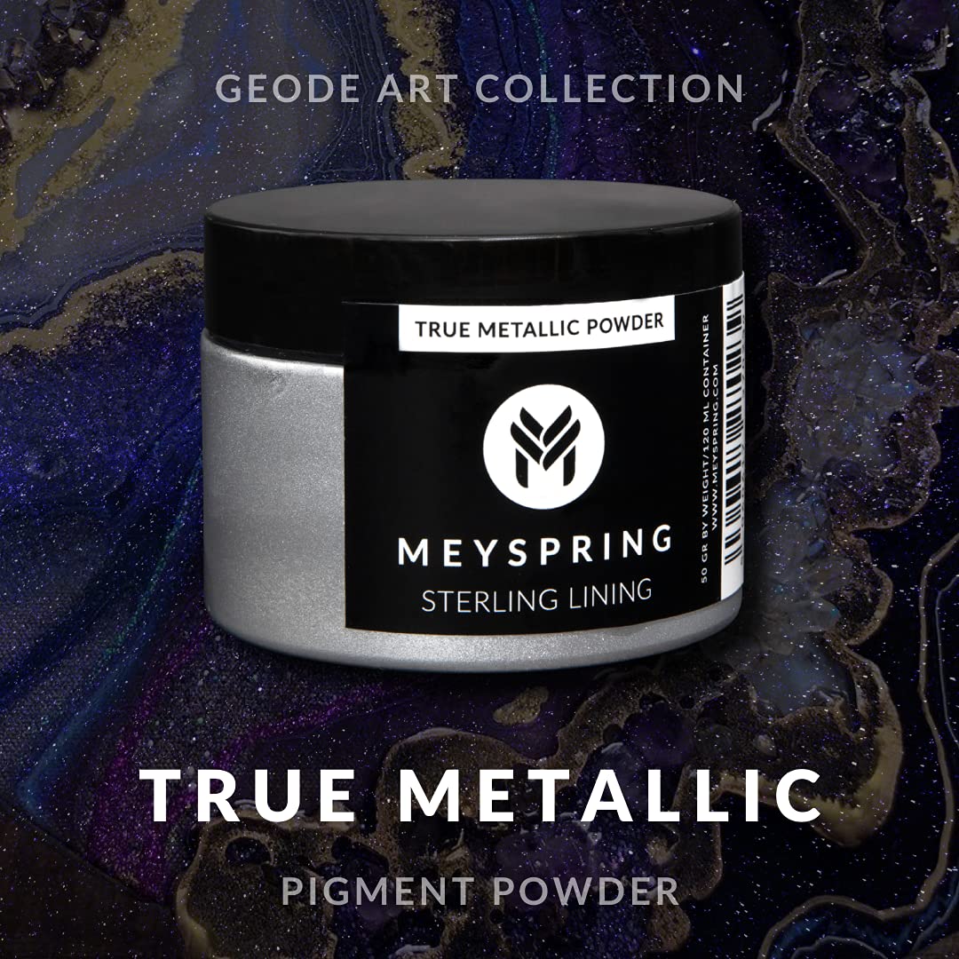 MEYSPRING Sterling Lining - True Metallic Pigment for Epoxy, Casting & UV Resin - Silver Metallic Pigment Powder for Resin Art & Makeup MEYSPRING