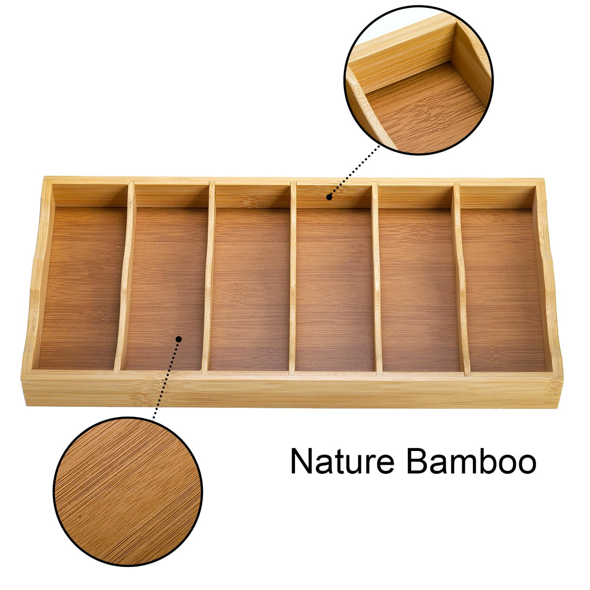 SOUJOY 3 Pack Bamboo Sunglasses Organizer Tray, 6 Slot Eyeglasses Display Case, Stackable Eyewear Storage Case for Sunglasses, Fashion Eye Wear, Protective Glasses SOUJOY