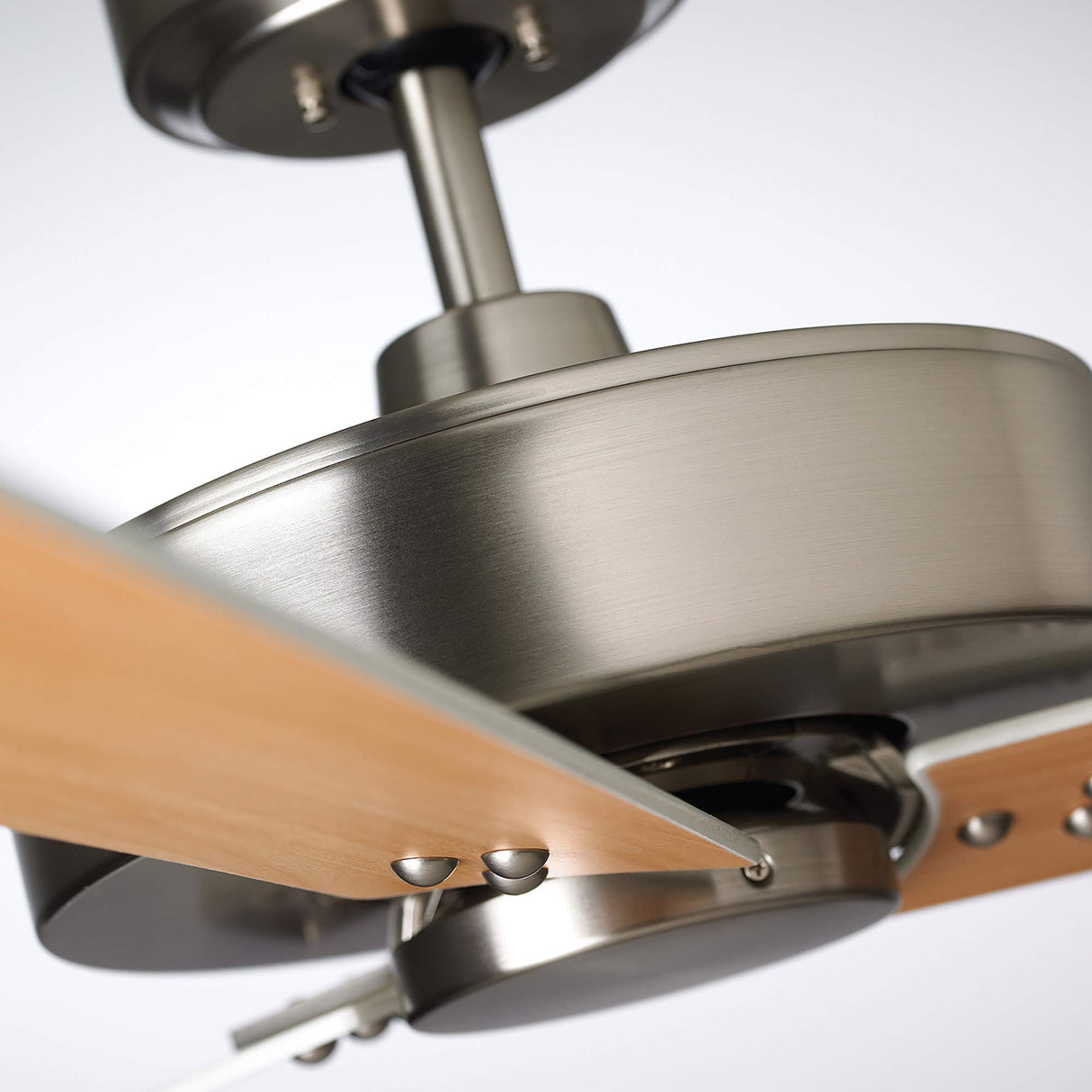 Luminance kathy ireland HOME Keane 52 Inch Ceiling Fan, Brushed Steel | Modern Design with 4-Speed Wall Control | 3 Reversible Wood Blades in Satin White and Maple,10.9x10.9x52,CF320WBS Luminance