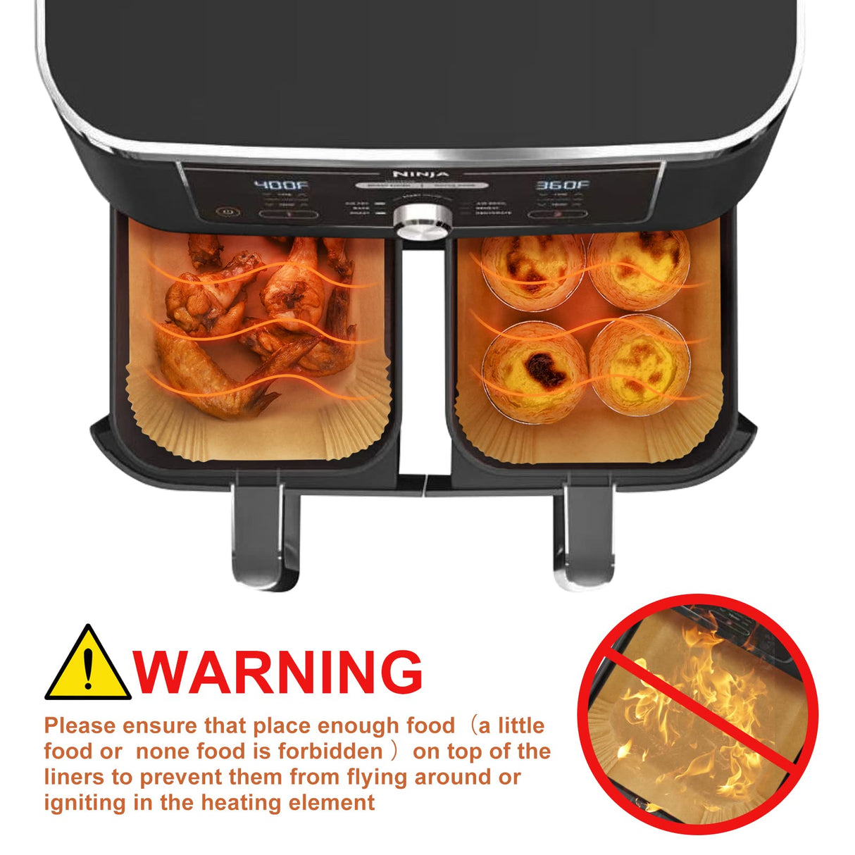 Air Fryer Disposable Liners , Air Fryer Liners Rectangle 8.6x 5.5'', Air fryer Parchment Paper Liners, Air Fryer Accessories Baking Paper (100) MooManGoo