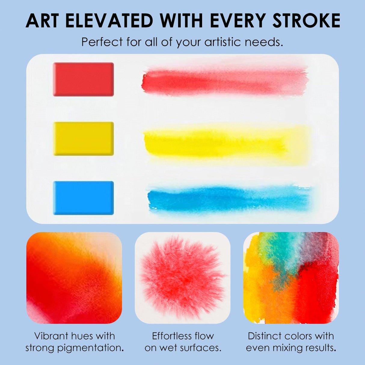Grabie Foldable Watercolor Set Of 56 With Water Brush Pen Grabie