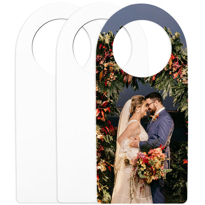 AUEAR, 3 Pack Sublimation Blanks Door Sign Arch Wooden Door Hanger MDF Hardwood Door Hang Tag for Home Office
