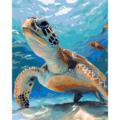 Natuyalo Paint by Numbers Kit for Adult - Adult Paint by Numbers Sea Turtle, Frameless Beginner Paint by Number Perfect Hobby for Relaxation 16x20 Inch