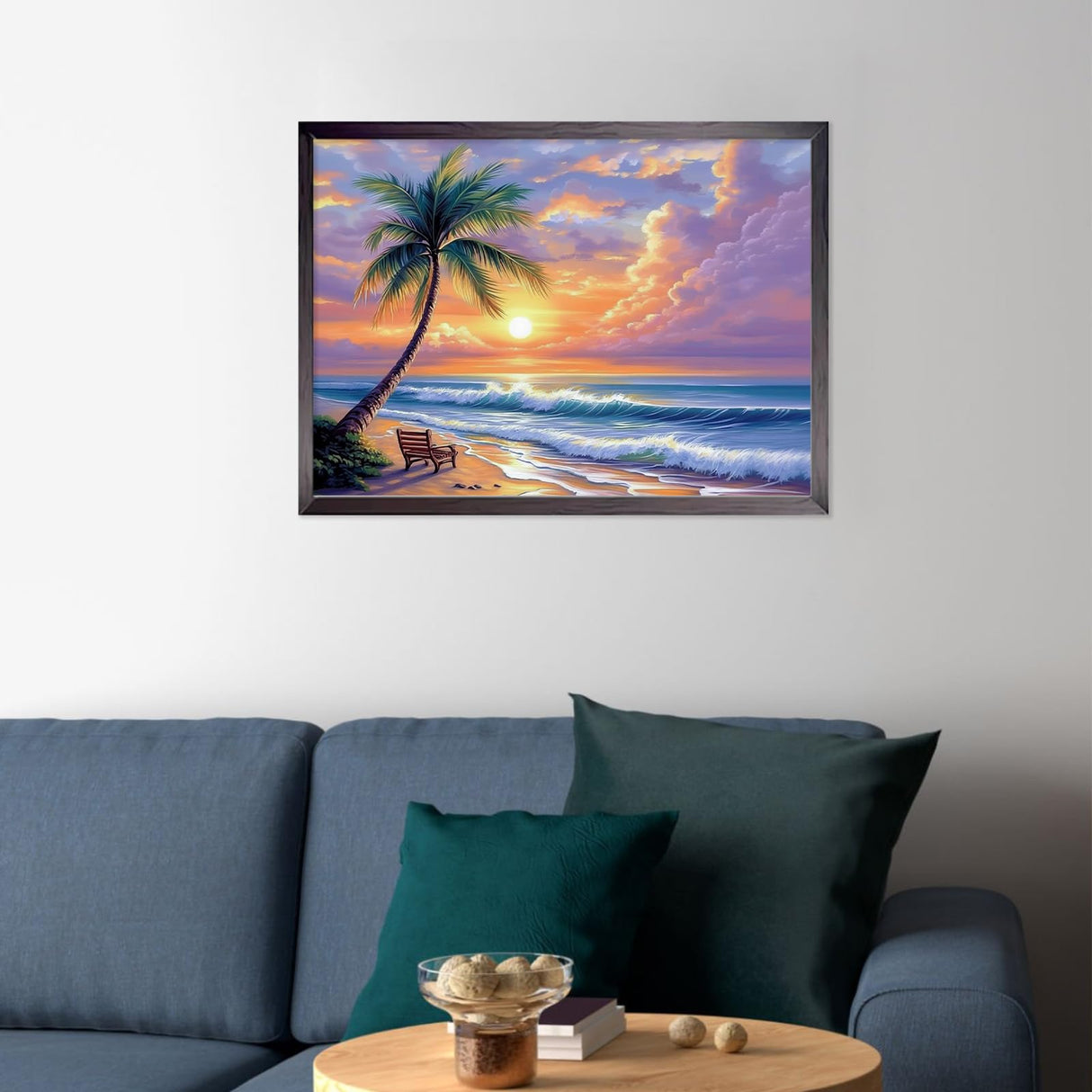 CEOVR Beach Sunset Diamond Painting Kits for Adults, Coconut Tree Diamond Art Dots 5D Full Drill DIY Gem Art for Beginner, Adult Crafts Kits Arts and Crafts, Wall Decor for Home Office 12x16in CEOVR