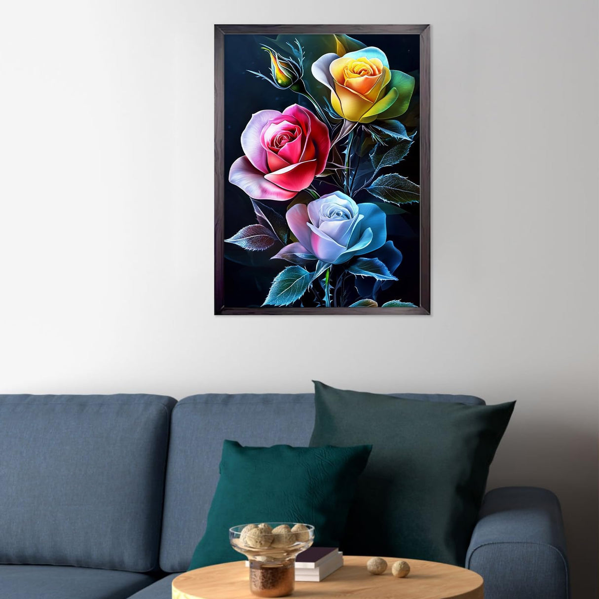 CEOVR Rose Diamond Art Kits for Adults, Flower 5D DIY Full Drill Diamond Painting Dots Gem Art, Adult Crafts Kits Arts and Crafts, Wall Decor for Home Office 12x16in CEOVR