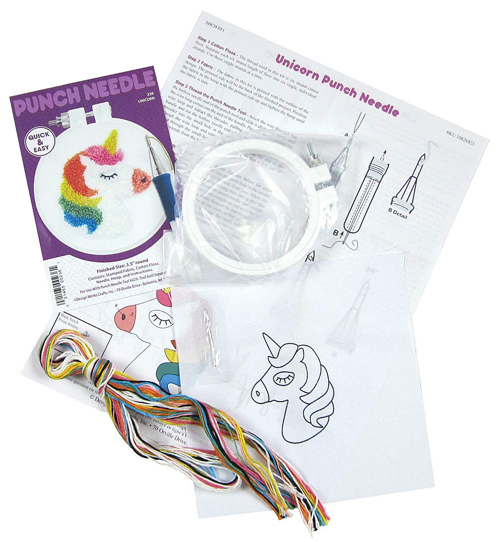 Design Works Crafts Punch Needle Kit, Unicorn DesignWorks Ink